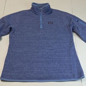 Patagonia Womens Better Sweater 1/4 Zip Light Blue Fleece Pullover